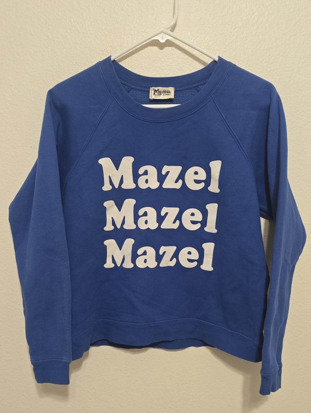 Show Me Your MuMu Blue Mazel Repeat Crewneck Sweatshirt XS